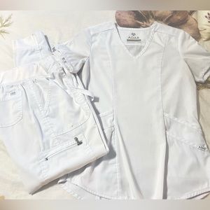 ADAR PRO women’s jogger scrub set XXS White